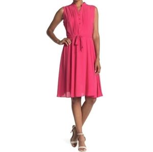 Nanette Lepore Monticello Rose Sleeveless Midi Dress Women's 4 Belted